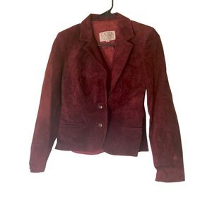 Vintage Karen Silton genuine suede blazer jacket